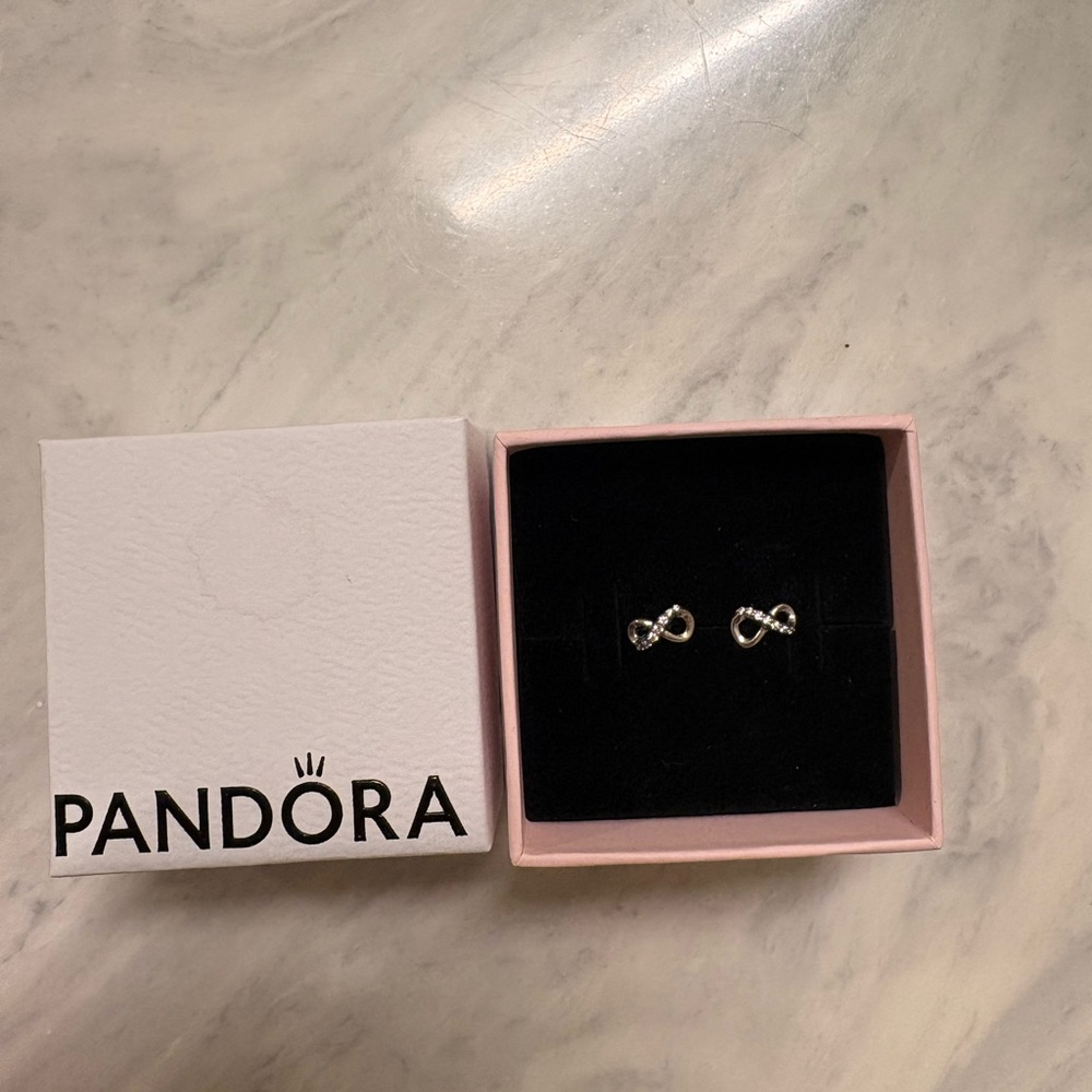 Pandora Silver Infinity Stud Earrings - Silver